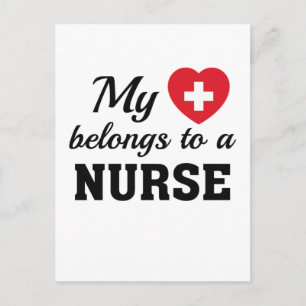 Pflegeleben   Mein Herz belongs Nurse Postkarte