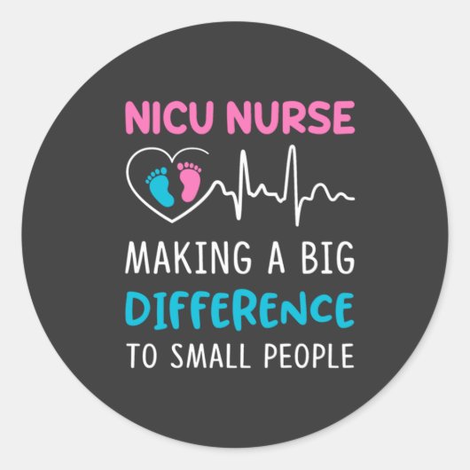 Pflegeleben | Nicu Nurse Runder Aufkleber (Vorderseite)