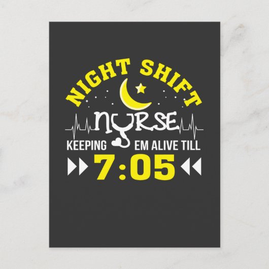 Pflegeleben | Night Shift Nurve Behaltend Alive Postkarte (Vorderseite)