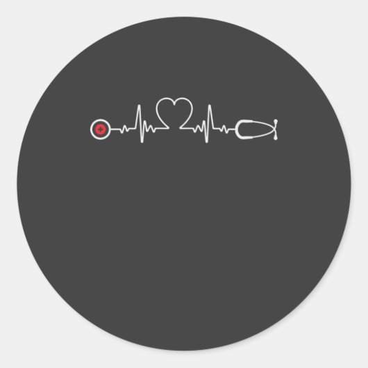 Pflegeleben | Nurse Heartbeat Runder Aufkleber (Vorderseite)