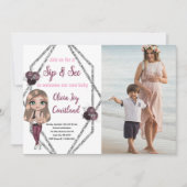 Pflegemutter mit Babydusche für Neugeborene Einladung (Vorderseite)