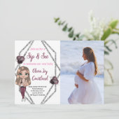 Pflegemutter mit Babydusche für Neugeborene Einladung (Stehend Vorderseite)