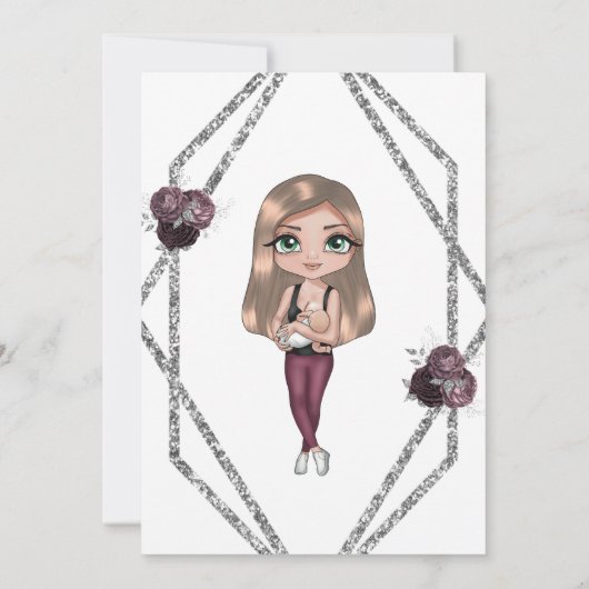 Pflegemutter mit Babydusche für Neugeborene Einladung (Rückseite)