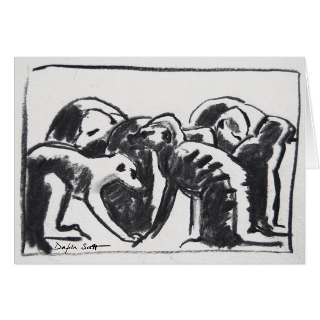 Pflegen meerkats - Kunstkarte (Vorderseite (Horizontal))