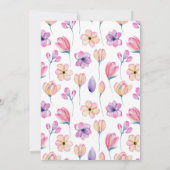 Pflegende Graduierungspartei Wasserfarbe Lila Blüt Einladung (Rückseite)