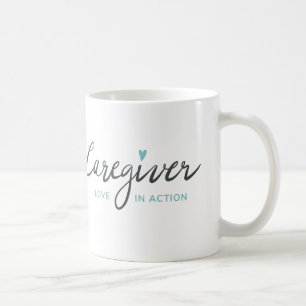 Pflegende Liebe in Aktion mit Türkis-Herz-Tasse Kaffeetasse