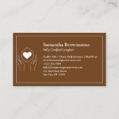 Pflegepersonal, handbraun visitenkarte (Rückseite)