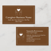 Pflegepersonal, handbraun visitenkarte (Vorne/Hinten)