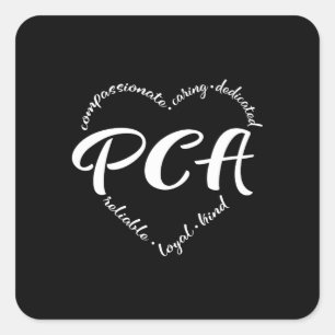 Pflegepersonal, PC, Zuhause Quadratischer Aufkleber