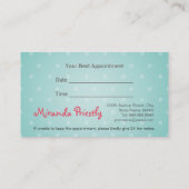 Pflegepersonal Schönheitssalon Baden- und Pflegesa Terminkarte (Rückseite)