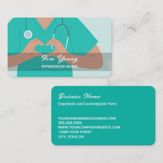 Pflegepersonal Visitenkarte (Vorne/Hinten)