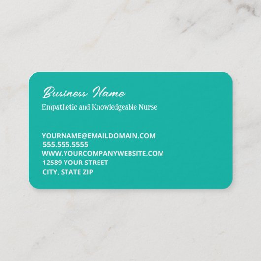 Pflegepersonal Visitenkarte (Rückseite)