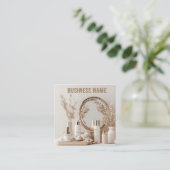 Pflegeprodukte mit Blumenakzenten Quadratische Visitenkarte (Stehend Vorderseite)