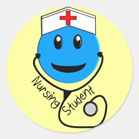 Pflegestudenten Big Blue Geschenke Runder Aufkleber (Vorderseite)