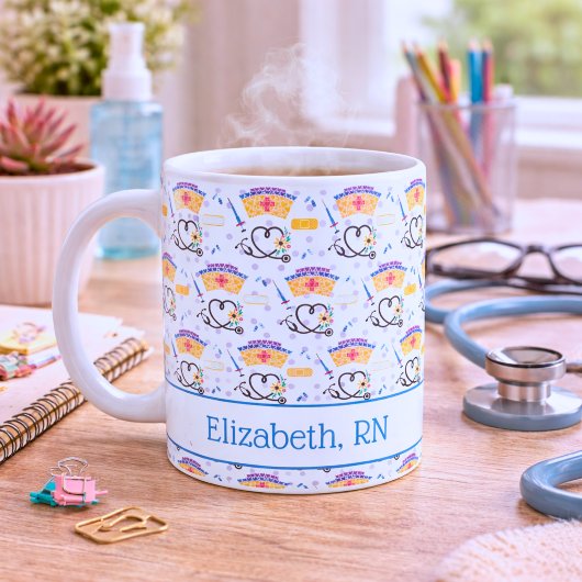 Pflegewerkzeuge mit Monogramm Kaffeetasse