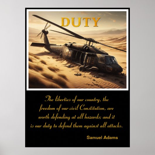 Pflicht: Gefallener Vogel im Sand Poster (Vorne)