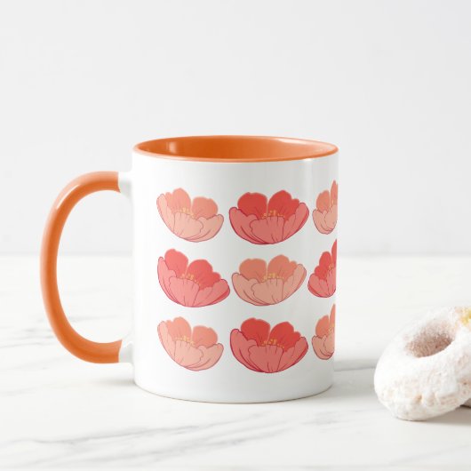 Pflücke 11 oz. Orange White Keramik Tasse (Mit Donut)