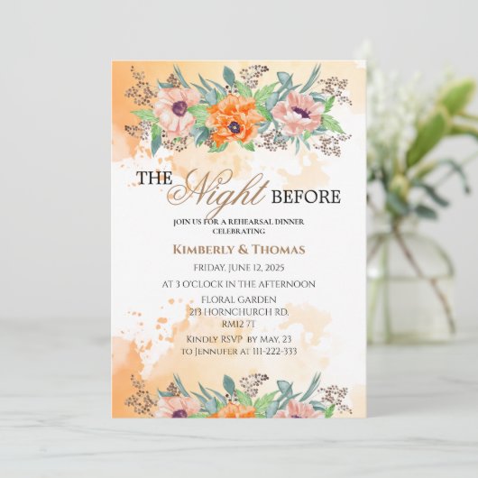 Pflücke am Abend vor der Probe Einladung (Stehend Vorderseite)