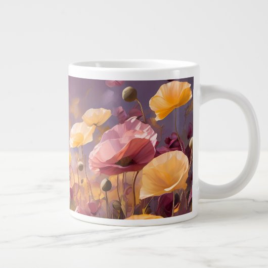 Pflücke, die auf einem Feld wachsen - Aquarellpast Jumbo-Tasse (Rechts)