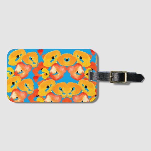 Pflücke große Blume Rot-Orange Gepäckanhänger (Vorderseite (Horizontal))