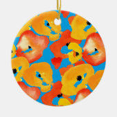 Pflücke große Blume Rot-Orange Keramik Ornament (Vorne)