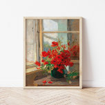 Pflücke im Fenster | Olga Wisinger-Florian Poster<br><div class="desc">Ein Bouquet von Pflücken durch das Fenster | Original-Kunstwerk der österreichischen impressionistischen Malerin Olga Wisinger-Florian (1844-1926). Die Künstlerin ist für ihre vielen Landschaften und Blumenbilder bekannt. Dieses Stück zeigt eine Vase von schönen, leuchtend roten Pappeln, die in der Nähe eines sonnigen Fensters aufgestellt sind. Verwenden Sie die Entwurfstools, um einen...</div>