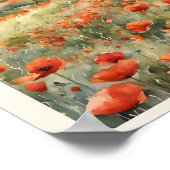 Pflücke in der Natur im Feld Wasserfarbe Poster (Ecke)