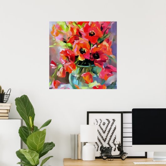 Pflücke in einer Glasvase Poster (Heimbüro)