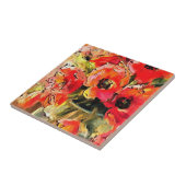 Pflücke in einer Glasvase Schwarzer Kontur Kunst Fliese (Seite)