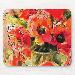 Pflücke in einer Glasvase Schwarzer Kontur Kunst Mousepad