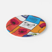 Pflücke in farbigen Schachteln Pappteller (Schrägansicht)