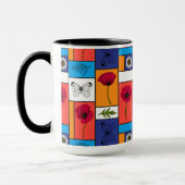 Pflücke in farbigen Schachteln Tasse (Links)