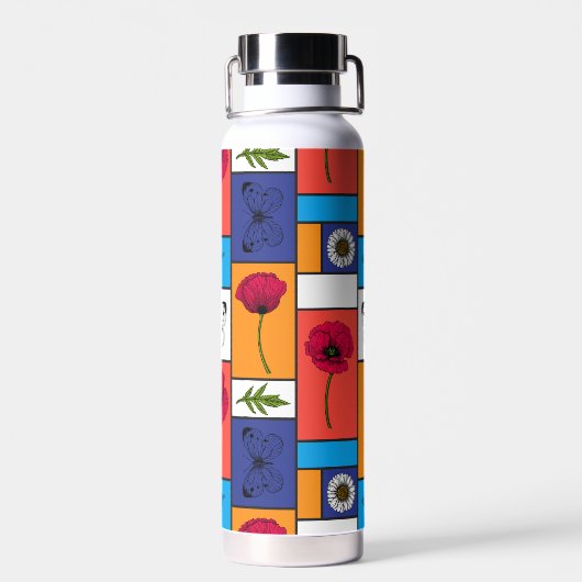 Pflücke in farbigen Schachteln Trinkflasche (Rückseite)