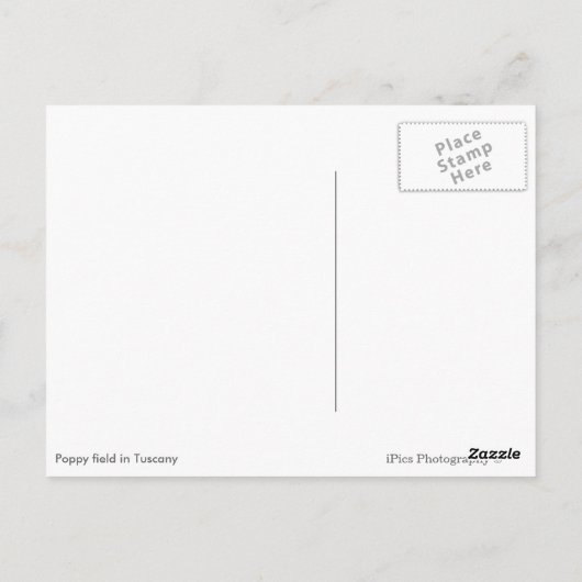 Pflücke in schwarzem Text der Toskana Postkarte (Rückseite)