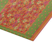 Pflücke, Polka-Punkte auf der grünen Glasscheibe Schneidebrett (Ecke)