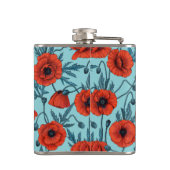 Pflücke, rot und blau am Pool blau Flachmann (Rückseite)