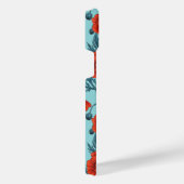 Pflücke, rot und blau am Pool blau iPhone Hülle (Rechte Seite)