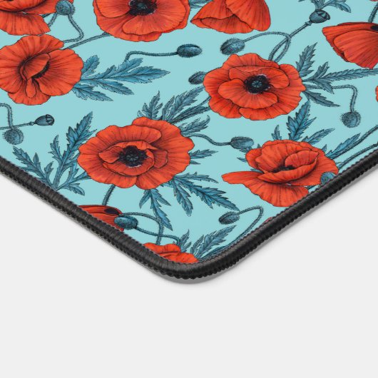 Pflücke, rot und blau am Pool blau Schreibtischunterlage (Ecke)