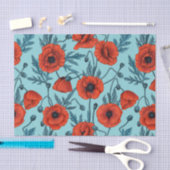 Pflücke, rot und blau am Pool blau Seidenpapier (Handwerk)