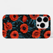 Pflücke, rot und blau auf schwarz Case-Mate iPhone hülle (Rückseite (Horizontal))