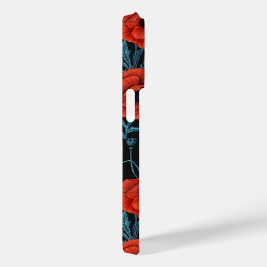 Pflücke, rot und blau auf schwarz Case-Mate iPhone hülle (Rückseite / Rechts)