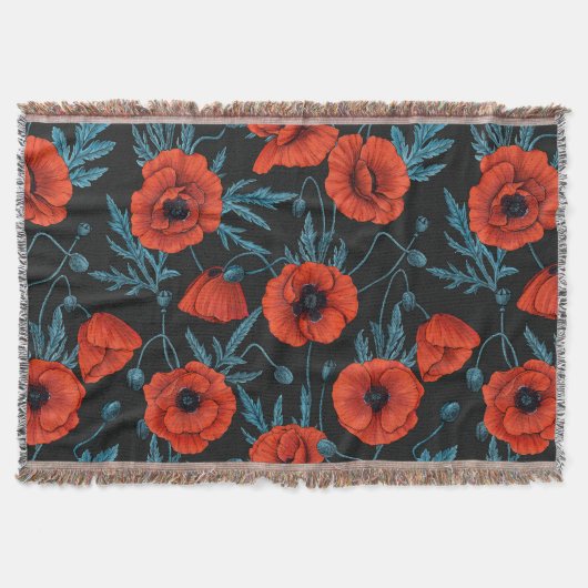 Pflücke, rot und blau auf schwarz decke (Vorderseite)