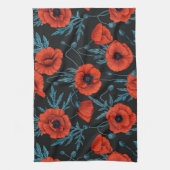 Pflücke, rot und blau auf schwarz geschirrtuch (Vertikal)