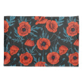 Pflücke, rot und blau auf schwarz kissenbezug (Rückseite-Links)