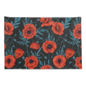 Pflücke, rot und blau auf schwarz kissenbezug (Rückseite-Rechts)