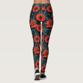 Pflücke, rot und blau auf schwarz leggings (Rückseite)