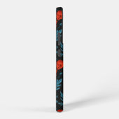 Pflücke, rot und blau auf schwarz samsung galaxy hülle (Rechte Seite)