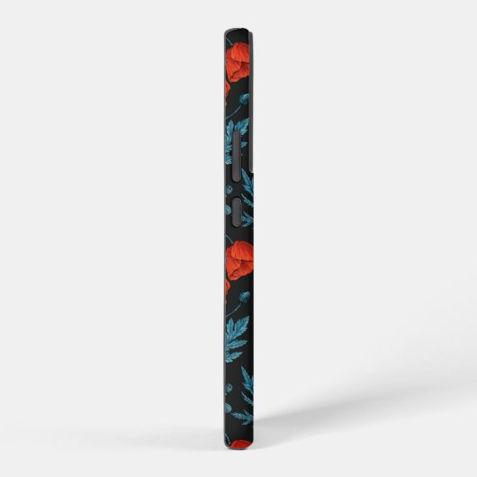Pflücke, rot und blau auf schwarz samsung galaxy hülle (Rechte Seite)