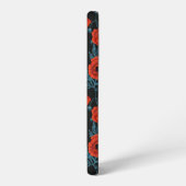 Pflücke, rot und blau auf schwarz samsung galaxy hülle (Linke Seite)