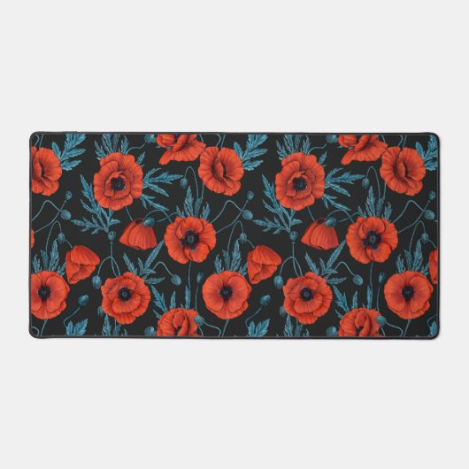 Pflücke, rot und blau auf schwarz schreibtischunterlage (Vorderseite)